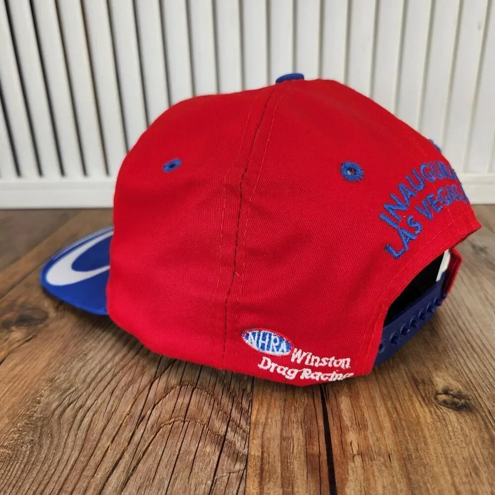 VTG NHRA Summit Racing Inaugural Las Vegas Snapback Hat Cap Red Blue Kudzu USA